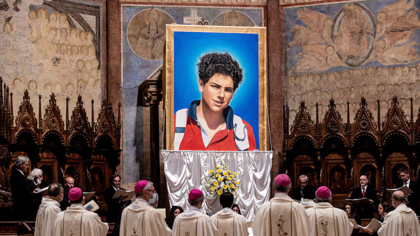 Saint Carlo Acutis Portrait in Vatican